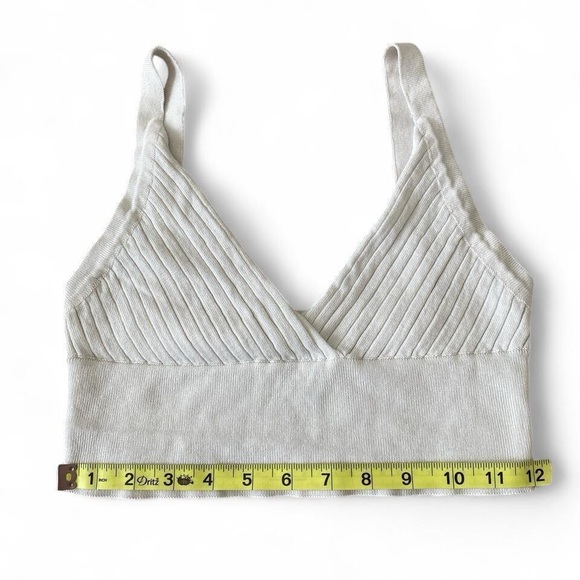 White Ribbed Crop Top - Picture 6 of 9